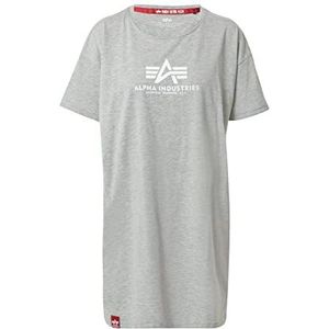 Alpha Industries Basic T Long Wmn T-shirt voor dames, Greyheather/wit., XL