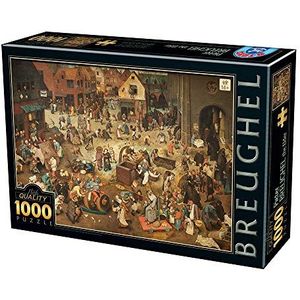 D-Toys Puzzle 5947502876885 D-Toys Art Puzzel 1000 stuks Pieter Breughel Ouder The Fight Between Carnaval and Lent, Multicolor