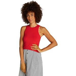 TOMMY HILFIGER Dames SLIM 5X2 RIB TANK TOP NS WW0WW38635, Rood, L, Rood (primair rood), L