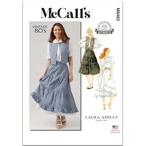 MCCALLS M8463A Misses' blouse, vest, rok en petticoat van Laura Ashley A (8-10-12-14-16)