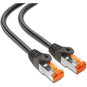 mumbi LAN-kabel 50m CAT 6 netwerkkabel afgeschermd F/UTP CAT6 ethernet kabel patchkabel RJ45 50 meter, zwart
