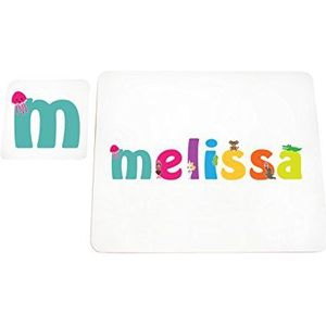 Little helper deken met Coaster illustratieve stijl bont met de naam meisjesnaam Melissa