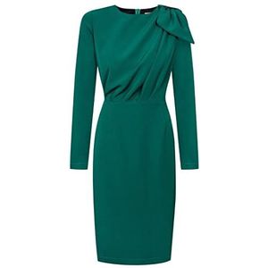 Swing Fashion Elegante damesjurk, potloodjurk, zakelijke jurk, etui-jurk, feestelijke jurk, feestjurk, cocktailjurk, vintage jurk, knielang, lange mouwen, groen, XXL (44), groen, XXL