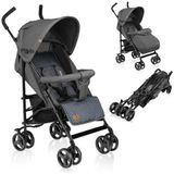 LIONELO Elia Lichtgewicht Buggy tot 15 kg van 6 maanden tot ca. 3 jaar, Kinderwagen, Wandelwagen met Muskietennet, Voetenzak en Regenhoes, Lichte Constructie 7kg, Snel en Eenvoudig Opvouwsysteem (Grijs)