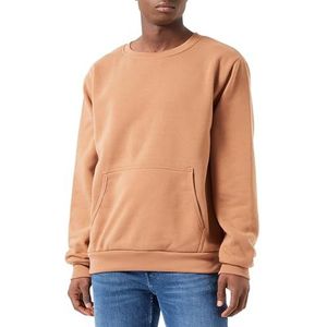 Bondry Gebreid sweatshirt voor heren met ronde hals polyester camel maat L, kameel, L