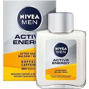 NIVEA MEN Active Energy After Shave Balsem (100 ml), revitaliserende aftershave, huidverzorging na het scheren met cafeÃ¯ne uit 100% natuurlijke bron