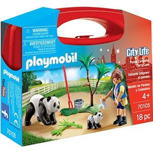 Playmobil 70105 City Life Panda Caretaker Large Carry Case Set 21.0 x 5.5 x 16.3 cm, Multicolor