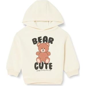 Koton Babygirl Hoodie met Teddy Bear Printed Long Sleeve Brushed Interieur, ecru(010), 2-3 jaar