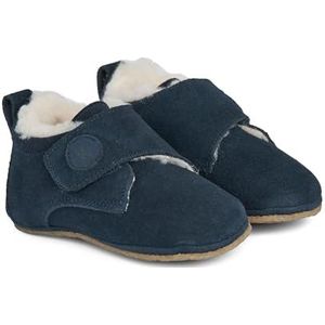 Wheat Unisex kinderschoenen Taj wol baby peuters maten jongens en meisjes 100% suède leer ademende pantoffels, Marineblauw (1432), 22 EU