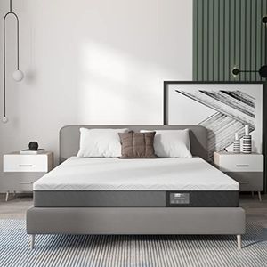 BedStory Matras, 90 x 190 cm, van gelschuim, bamboe, houtskool, 7 zones, ergonomisch matras, met afneembare en wasbare overtrek, hypoallergeen, optimale ondersteuning, comfort, dikte 16 cm