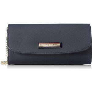 Tommy Hilfiger TH Spring Purse/Crossover Stripe AW0AW01907 dames schoudertas 21x11x4 cm (B x H x D), Turquoise Midnight Turtledove 910 910