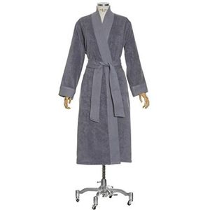 MÖVE x STEFFEN SCHRAUT Classic Collection Kimono in maat XL, badjas met borduurwerk, 100% katoen, steen (grijs)