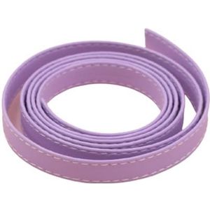 Craftelier - Ecolederen band voor het versieren van plakboeken, kaarten en knutselwerk | zacht en flexibel gevoel | breedte ca. 1 cm - lengte ca. 1,1 m | violet met witte draad