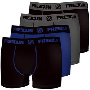 Freegun Calecon boxershorts voor heren, microvezel, effen, 4 stuks, Meerkleurig, M