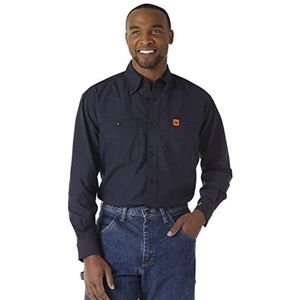 FR Flame Resistant Two Pocket Work Shirt, Navy, X-Large