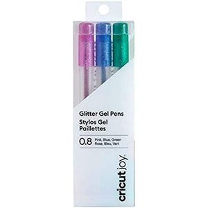 Cricut 2007080 Joy Glitter Gel Pennen 0.8, Roze/Blauw/Groen (3 ct)