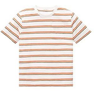 TOM TAILOR Jongens T-shirt voor kinderen met strepen 1033153, 30292 - White Red Multicolor Stripe, 128