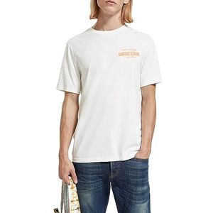 Regular Fit Chest Artwork T-shirt in Organic Cotton, Off White 0001, XL