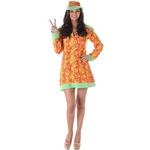 Groovy Girl Dames Fancy Dress Hippie 60s 70s Hippy Womens Volwassenen 1960s kostuum