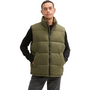 TOM TAILOR Heren 1042204 vest, 11848-Jungle Soil Green, M, 11848 - Jungle Soil Groen, M