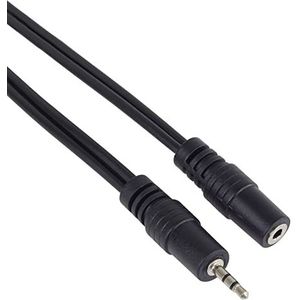 PremiumCord verlengkabel 2,5 mm, lengte 3 m, aansluiting 2,5 mm stopcontact, AUX-headset-audio-verlengkabel, beschermd, kleur zwart