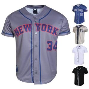 Mannen honkbal streep open T-shirts sportkleding Jersey shirt top knop top oversized, Grijs, 3XL