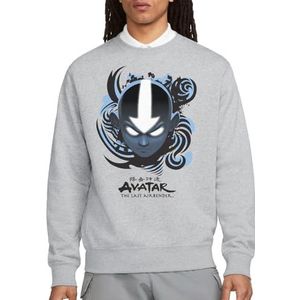 Avatar The Last Airbender Airbender Blauw en Zwart Kanji Crew Sweatshirt, Athletic Heather, Large, Atletische Heather, L