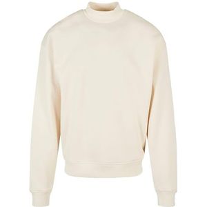 Urban Classics Herentrui met hoge geribbelde kraag, brede mock-neck, sweatshirt, overgesneden schouders, maat S tot XXL, witzand., M