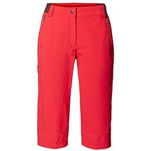 VAUDE Wandelbroek dames Farley Stretch Capri broek III, zwart - 50, waterafstotende dames trekkingbroek kort, comfortabele stretch wandelbroek - duurzaam en sneldrogend