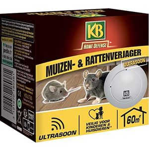 KB Home Defense HDULT60 Elektrische verjager voor ratten en muizen, 60 m², permanente werking zonder wennen, 60 m² = 1 stuk