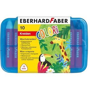 Eberhard Faber 524011 - wax krijt drievlakkig, 10 stuks in plastic doos