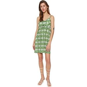 Trendyol Dames A-lijn Regular fit geweven jurk, groen, 40, Groen, 38
