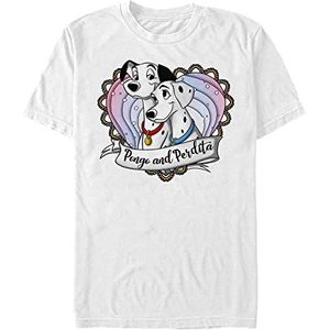 Disney Classics 101 Dalmatians - Pong And Perdita Unisex Crew neck T-Shirt White L