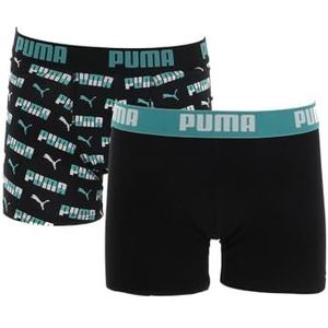 PUMA Boys bedrukte boxer, 2 stuks, Sparkling Green Combo, 134/140 cm