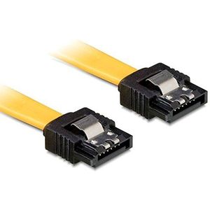 Delock SATA 6 GB/S-kabel recht naar beneden hoek 70 cm geel