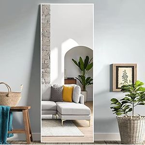 NeuType 59 ""x20"" volledige lengte spiegel vloerspiegel met staande houder slaapkamer kleedspiegel staande opknoping of leunend tegen muur, wit