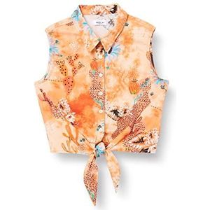 Replay Meisjes SG1710 Blouse, 010 All Over Papaya Tropics, 12A, 010 All Over Papaya Tropics, 12 Jaar
