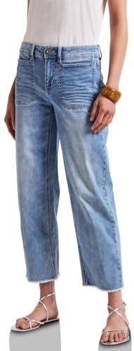 Street One Dames Straight Legs jeans in Blauw, in size: 27