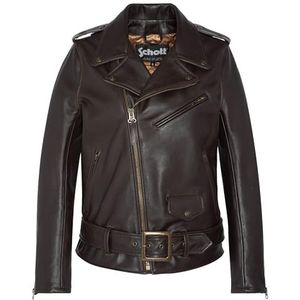 Schott NYC Leren jas voor dames, Donker bruin, XS