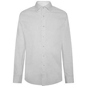 Hackett London Heren businesshemd Stretch Pop Dc, 800, wit, 44
