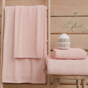 PETTI Artigiani Italiani - Badhanddoeken van 100% katoenen badstof, handdoekenset 1 + 1, 2 stuks, 1 gezichtshanddoek en 1 handdoek, roze handdoeken