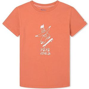 Pepe Jeans Boomer T-shirt voor jongens, oranje (squash oranje), 4 Jaar