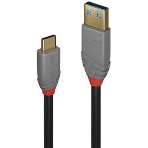 USB 3.2 kabel type A naar C, 10 Gbit/s, 5 A, PD, Anthra Line, 3 m