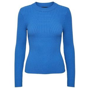 PIECES PCCRISTA LS O-Neck Knit NOOS BC, French blue, L
