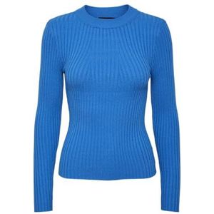 PIECES PCCRISTA LS O-Neck Knit NOOS BC, French blue, XS
