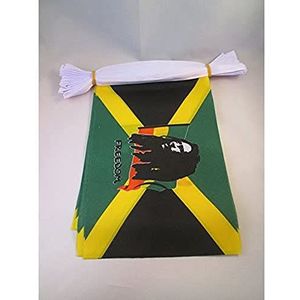 AZ FLAG - Bob Marley vlaggenslinger - 6 meter met 20 Jamaicaanse wimpels - Jamaica 21 x 14 cm - kleine vlaggen 100% polyester - 60 g