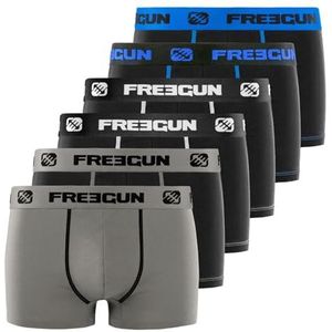 Boxershorts voor kinderen, katoen, calecon jongens, comfortabel en hypoallergeen (6 stuks), Zwart/Grijs/Blauw/Wit, 6-8 Jaar