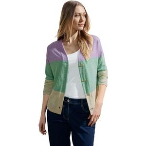 Cecil Dames Cosy Color Block Jacket, Celery Green Melange, L