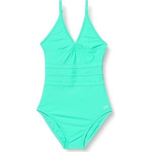 HAUTE PRESSION Eendelig badpak voor meisjes, effen, X9053, C04, T12A, Lichtgroen, 12-16 ans