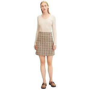 TOM TAILOR Dames Bouclé rok met ruitpatroon 1032547, 30283 - Structured Boucle Check Design, 40